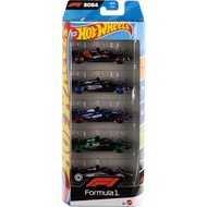 Hot Wheels Toy Cars Formula 1 5-Pack 1:64 Scale Die-Cast Vehicles Featuring F1 Racing Team Hot Wheel