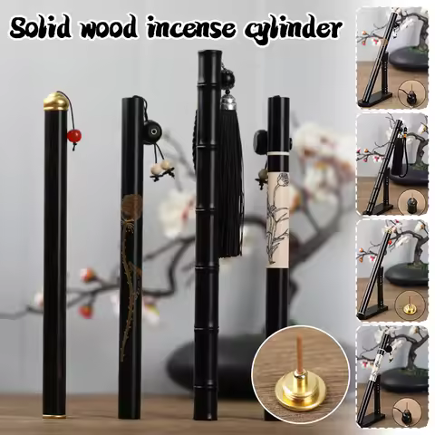 Ebony Wood Incense Stick Tube Holder Home Fragrances Sandalwood Incense Tube Container Buddha Incens