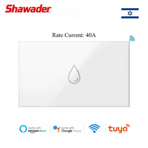 Shawader Tuya WiFi Boiler Water Heater Israel Switch Smart Socket 40A Time Schedule Voice Control Go