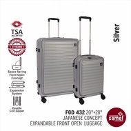SAMEL 2-IN-1 SET FGD 432 JAPANESE CONCEPT EXPANDABLE ANTI-THEFT ZIPPER FRONT OPEN LUGGAGE (20" + 28"
