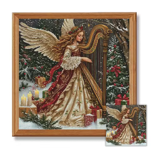 1set 40x40cm[15.7x15.7Inch//50x50cm19.7x19.7Inch]Angel Princess Cross Stitch Kit,including drawings,