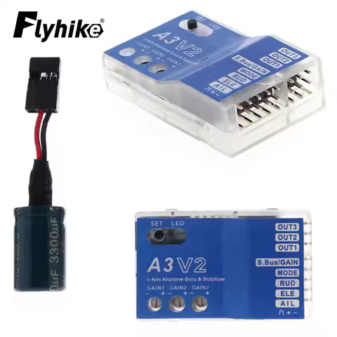 3 Axis Gyro A3 V2 Aeroplane Flight Controller Stabilizer for RC Airplane Fixed-wing Copter Aircraft