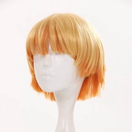 MANXIANG | Demon Slayer Cosplay Costume Agatsuma Zenitsu Haori and Hakama with Wig Full Set