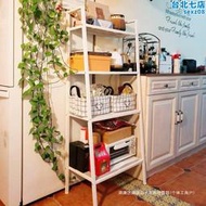 北歐風收納架臥室廚房客廳 微波爐整理架 花架落地多層置物架書架