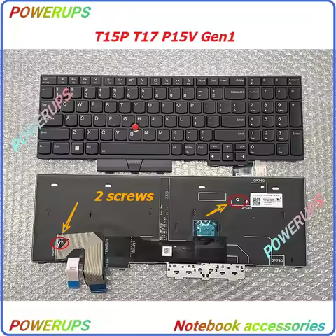 New Laptop US Backlit Keyboard For Lenovo ThinkPad P15 P17 T15 Gen2 P15v Gen1