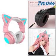 [ Cat Ear Wireless Bluetooth Headset Stereo Headphones Earpiece