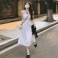 Váy trắng 2 dây kèm áo khoác cardigan váy trắng dự tiệc đi chơi AS112