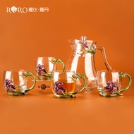 Robyrodin Glass Cup Water Utensils Set For Home Juice Jug Set Cold Water Bottle Home Crafts Cup