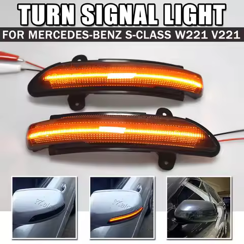 2Pieces Dynamic Blinker Turn Signal Light For Mercedes Benz W219 C219 W221 V221 W211 S211 W216 C216 