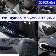 22X Carbon Fiber Interior Decor Cover Trim Accessories For Toyota C-HR CHR 16-22