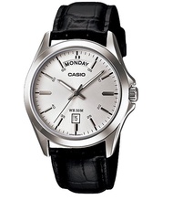 นาฬิกาข้อมือ Casio รุ่น MTP-1370L-1A / MTP-1370L-7A นาฬิกาผู้ชาย สีดำ สายหนัง กันน้ำ ของแท้ 100% ประ