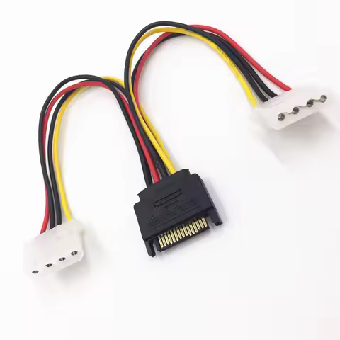 SATA Revolution To IDE Power Cord SATA15pin Male Head One Point Two Serial Port To Dual 4pin Female 