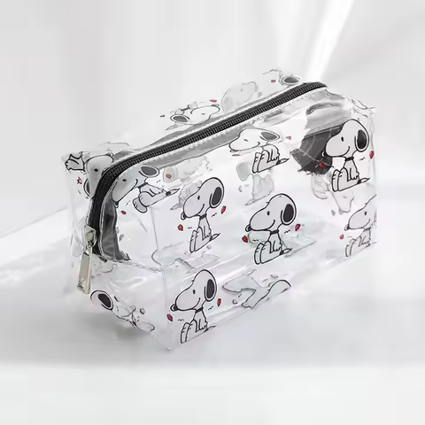 Snoopy Outdoor Girl Makeup Bag Women Necessary Cosmetic Bag Transparent Travel Organizer Cartoon Fas