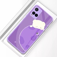 [U40] Vivo Y21 Y21S Lilac Bezel Glass Softcase - Vivo Mirror Softcase - Vivo Glass Case - Vivo Glass