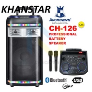 ORIGINAL Avcrowns Karaoke CH-126 Wireless Bluetooth Speaker / Rechargeabe / P.M.P.O 10000W / 2 Wireless Microphone