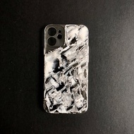 Acrylic 手繪抽象藝術手機殼 | iPhone 12 Mini | B&amp;W