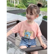 2026CT302 Pure Cotton Dropped Shoulder Children T Printed Style 90-170COD All-Match New Style V31Y