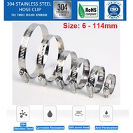 304 Stainless Steel Hose Clip Hose Clamp / Oil Clip Adjustable Hose Pipe Clips Fastener klip kunci p