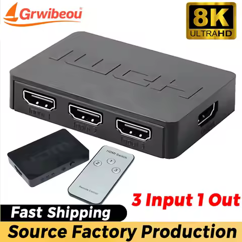 3 Ports HDMI-Compatible Switcher 3 Input 1 Output 1080P HDMI Video Splitter Hub HDMI Splitter for Xb