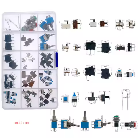 Micro Switch Assorted Push Button Tact Switches Reset Mini Leaf Switch ON-OFF Power SMD DIP 2*4 3*6 