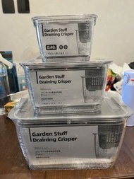 蔬果瀝水保鮮盒3個Garden Stuff Draining Crisper Set
