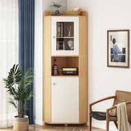 ❖Corner Cabinet Corner Shelf Triangle Side Cabinet Living Room Corner Cabinet Bedroom Corner Solid Wood Color Storage Ca