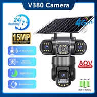 15MP AOV 4G Solar Camera 24/7 Video Recording 10X Zoom Three Screens Outdoor Surveillance Cameras Au