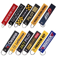 1pcs Aviation Keychain Double Sided Embroidered Car Backpack Accessories Chain