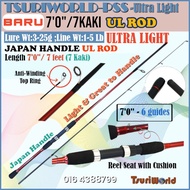 [Model BARU UL Rod] TsuriWorld PSS NEW UL 1-5lb [7 ft / 7 Kaki] UltraLight Rod Ikan  2-Piece Spinnin