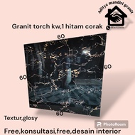 granit torch 60x60 hitam motif glossy 