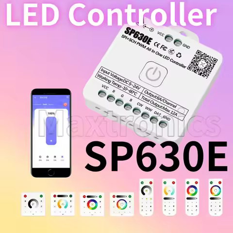 for WS2811 WS2812B SPI 5050 2835 Single Color RGB RGBW RGBCCT Strip Lights 12 in 1 SP630E SPI Blueto