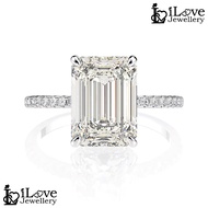 iLove Jewellery 925 Silver Ring 4.5ct (G Color) Asscher Cut Zirconia Diamond Women ILR025