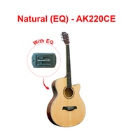 AK Guitar AK-220C 230C 40 Inch Acoustic Guitar Spruce Top / Mahogany Side & Back Cutaway + Accessori