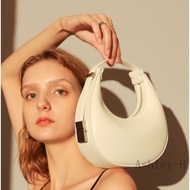 One-Shoulder Underarm Dumpling Bag White Dumpling Bag Leather Korean Version Niche Crescent Moon Trendy Half Saddle