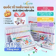Bút Màu Acrylic Marker sơn đánh dấu Lalunavn nhiều mực hơn 50% bộ 12/24/36/48/60m hộp nhựa xách tiện