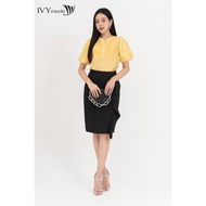 Chân váy bút chì phối bèo IVY moda MS 31M8725