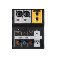 Audio 2 Channel Sound Mixer Professional Portable Console Computer Input Support 48V Phantom Power F