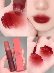 ลิปสติกเนื้อแมท 3CE Water Mist Lip Glaze Laydown Lip Glaze Dusty Pink Orange Warm Peach Mirror Matte