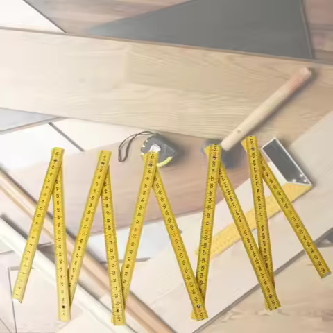 Lightweight Wooden Folding Ruler 1M Extended Measuring Rule Slider 2M Dual Sided Measuring Tool Wood