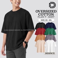 DESINCE Men Oversized Cotton T-shirt Plain Color Men Top Baju Baggy Lelaki MT 040