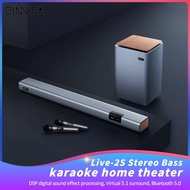 BINNIFA Karaoke Home Theater Live-2S Subwoofer Sound Bar Speaker With Wireless Microphone Bluetooth5.0 Virtual 5.1 Surround Bass J70