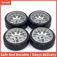 4Pcs Metal Wheel Rim Hard Plastic Drift Tire Tyres for  284131 K969 K989 P929 Mini-Z 1/28 RC Car Upg