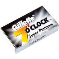 [First Men's] Gillette 7 O'Clock Black Box Super Platinum Razor Blades 5 Pieces Pack | Double Sided 