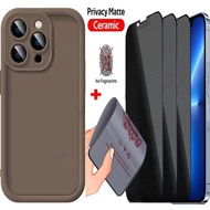2in1 Phone Case+ Matte Anti Spy Ceramic Tempered Glass Realme Note 60 50 C75 C65 C67 C63 C61 C55 C53