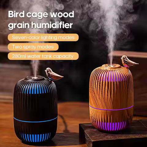 Birdcage Humidifier, Ultrasonic Humidifier and Aromatherapy Diffuser, Colorful Night Light and Quiet