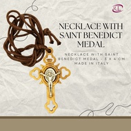 Necklace with Saint Benedict Medal - 3 x 4 cm Made in Italy - C3-115174 Lenght - 16 inches - Cross-3
