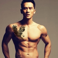 Tattoo Stickers Waterproof Male Traditional Black Eagle Flower Arm Tattoo Stickers Eagle Spreading W