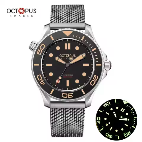 Octopus NTTD Man watches Automatic Diver Watch Mechanical Watch Retro Luminous 300M Waterproof PT500