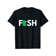 Fishing Minnesota T Shirt Fish, Cotton Fish Shirt for Men Dad Friends, Weight Graphic T-shirt, Casua