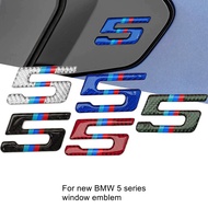 Carbon fiber new 5 series logo for BMW 530i 525i 540i I5 car window emblem rear triangle digit 5 sti